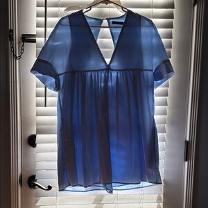 Zara Blue V-Neck tunic